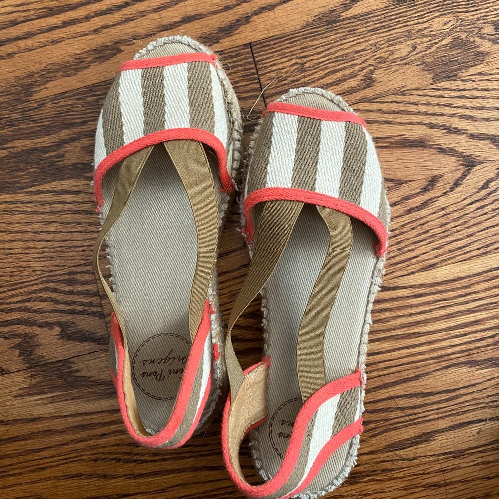 Toni Pons Origens Espadrilles Tan , Brown & Orange Size 6